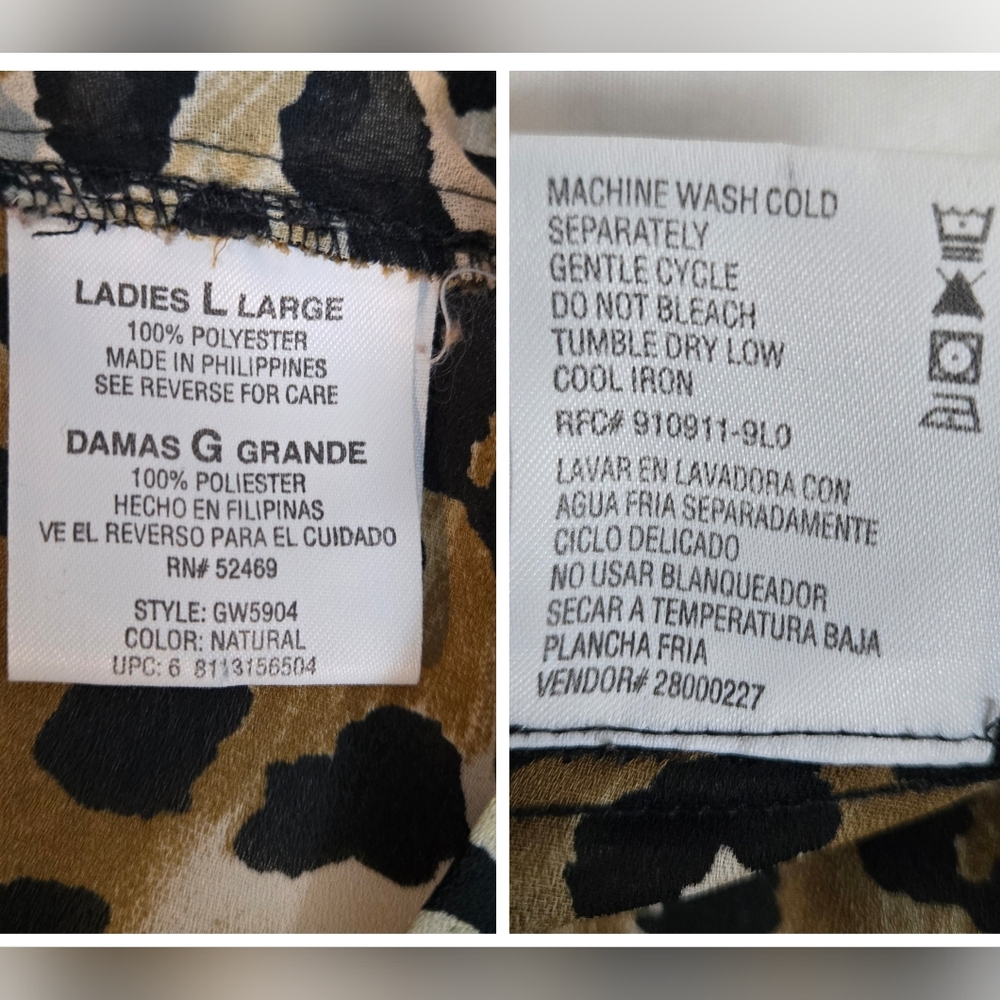 Secret Treasures Leaopard Print Sheer Lightweight Robe - Picture 9 of 10